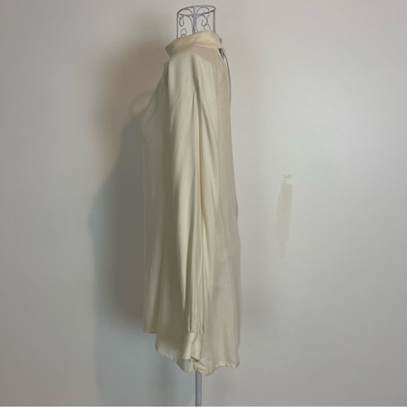 FOR LOVE & LEMONS Ivory Mini Dress Keyhole Plunge Open Back XS long sleeve rayon - Picture 4 of 8